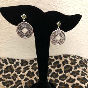 Peridot/sterling silver drop earrings